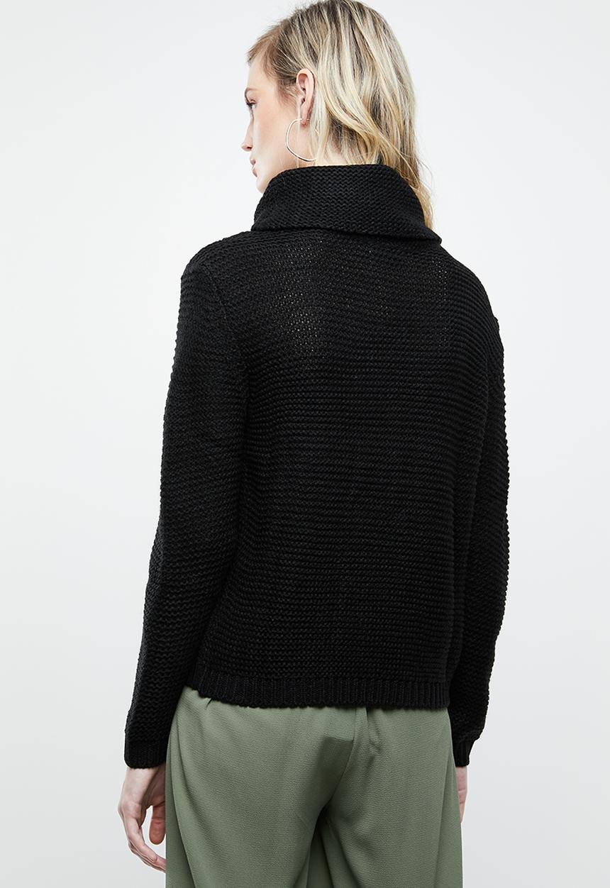 ONLY - Baskina long sleeve roll neck pullover top - black