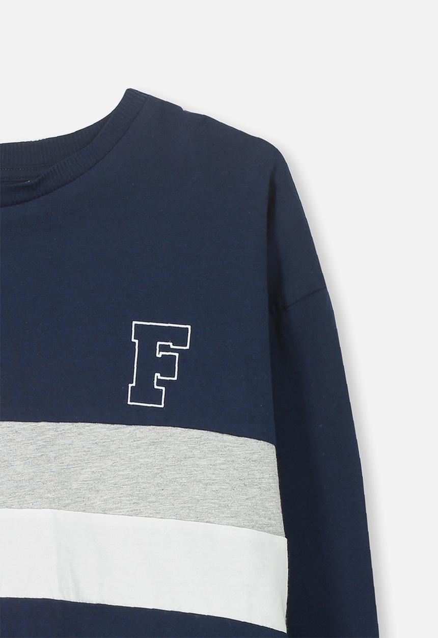 Cotton On - Drop shoulder long sleeve tee - navy