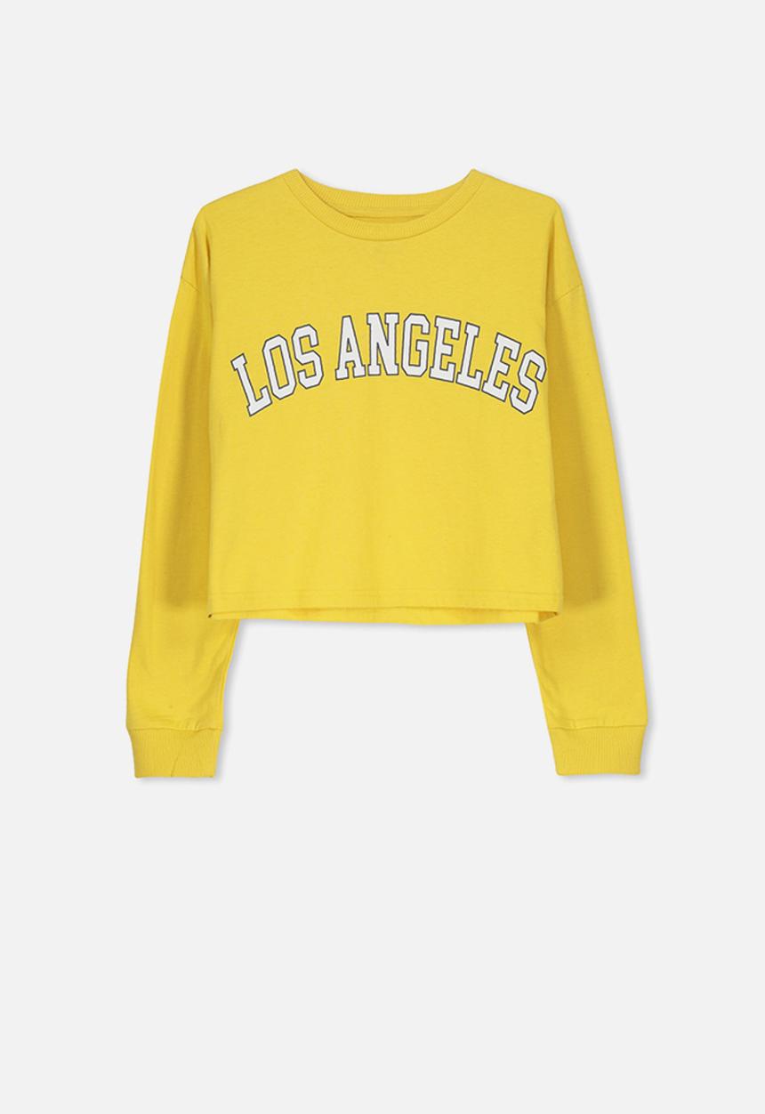 Cotton On - Drop shoulder long sleeve tee - yellow