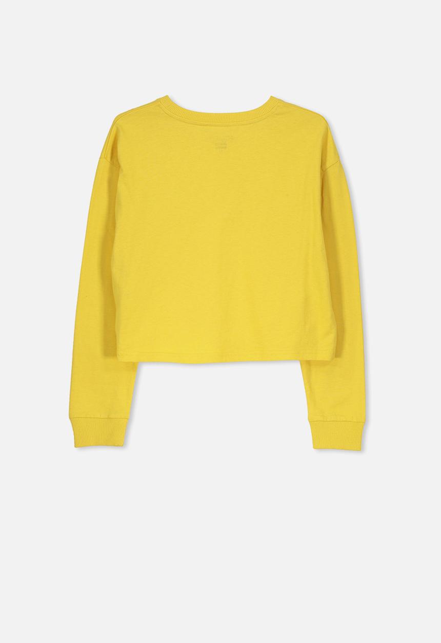 Cotton On - Drop shoulder long sleeve tee - yellow