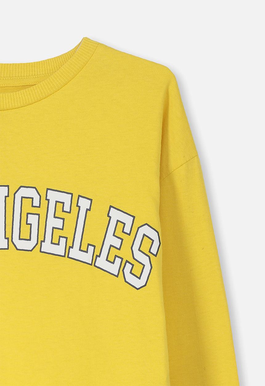 Cotton On - Drop shoulder long sleeve tee - yellow