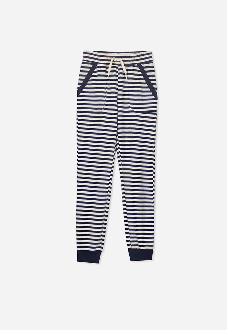 Cotton On - Supersoft stripe trackpant - navy