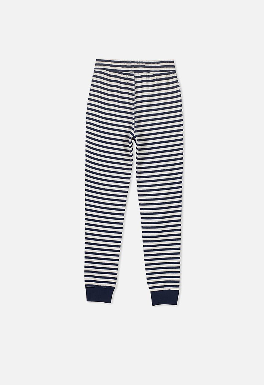 Cotton On - Supersoft stripe trackpant - navy