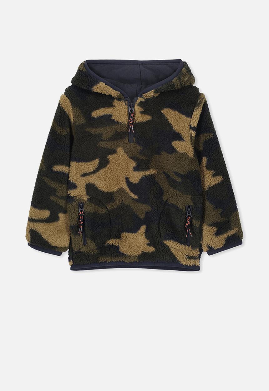 Cotton On - Teddy hoody - black & olive
