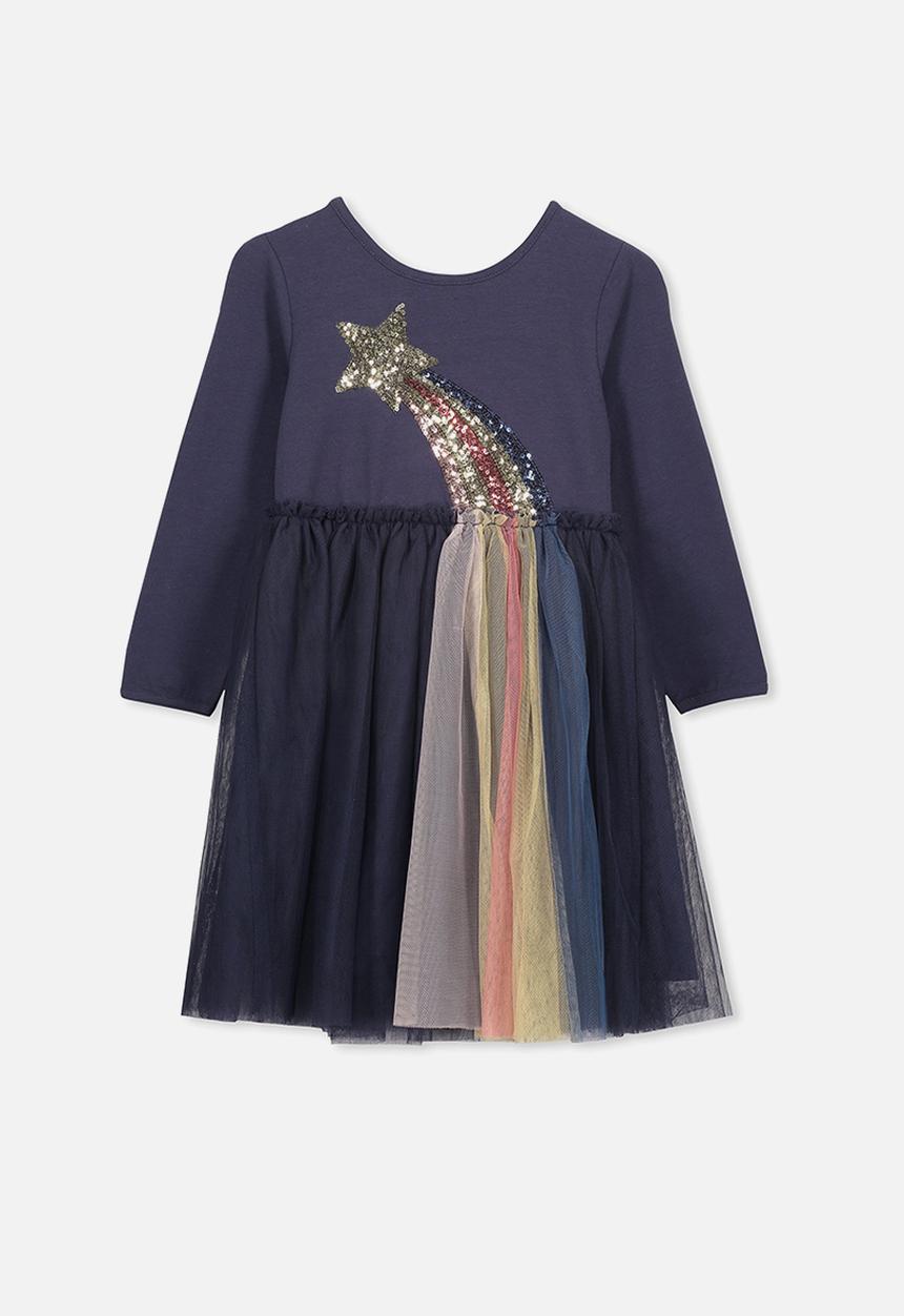 Cotton On - Long sleeve tulle dress - navy