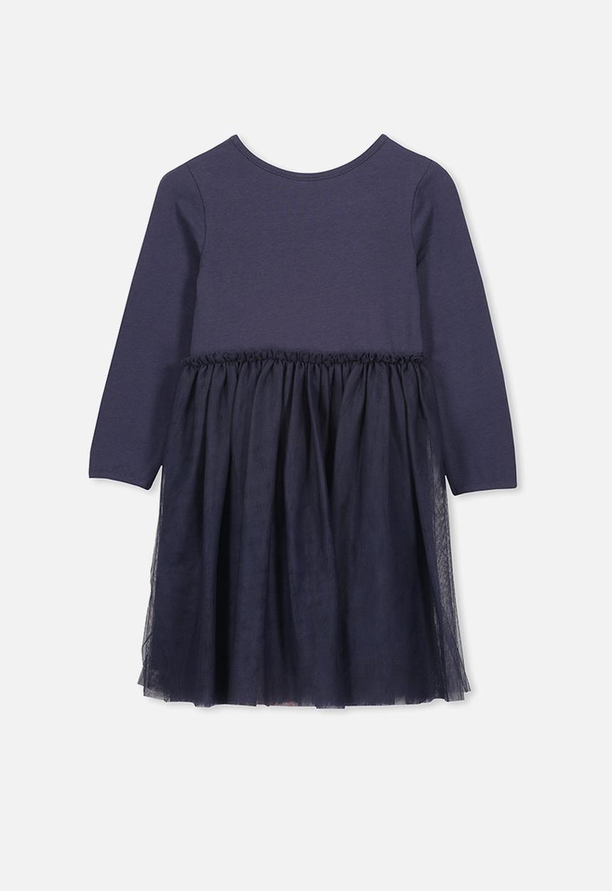 Cotton On - Long sleeve tulle dress - navy
