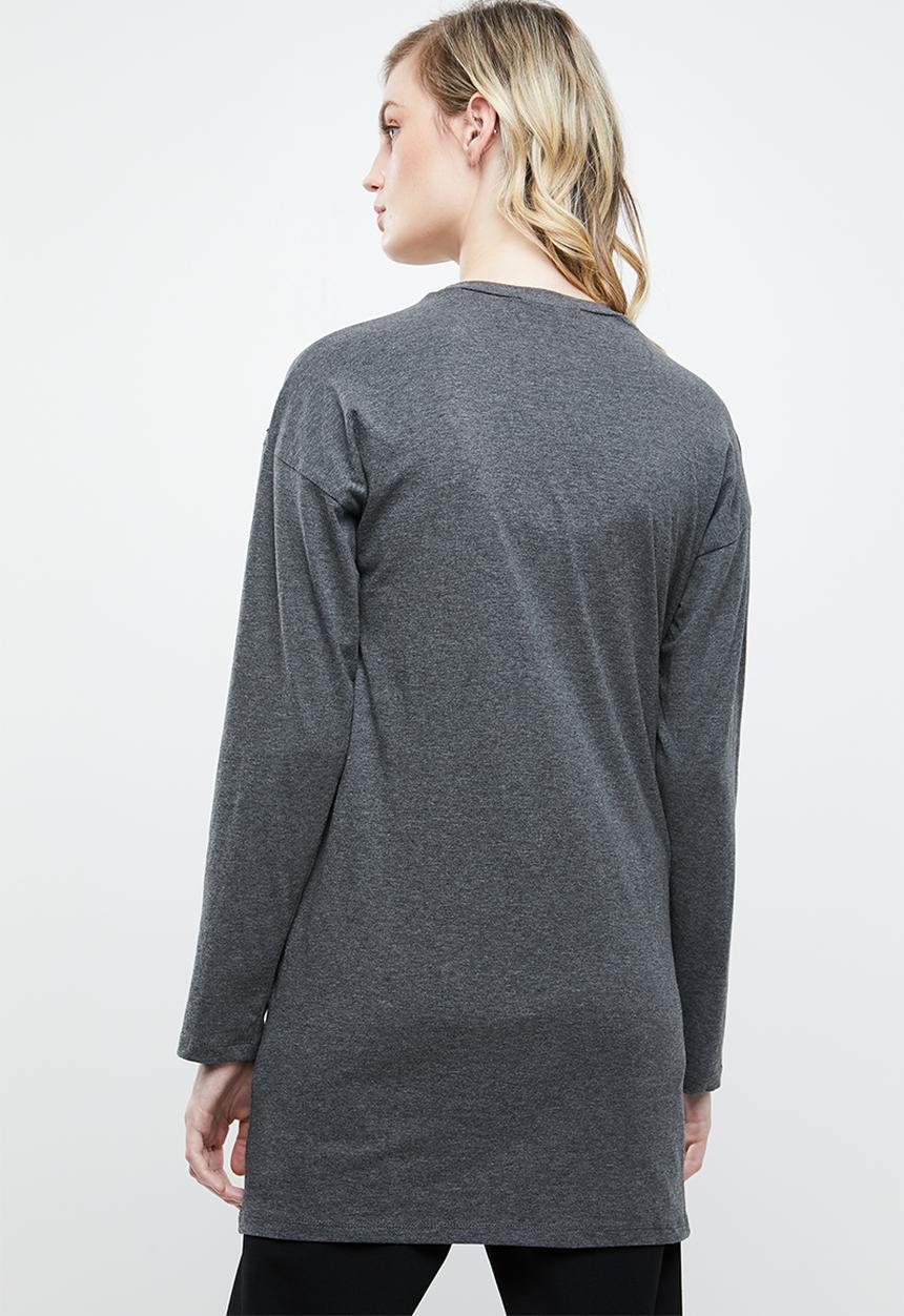 Superbalist - Longline tee with pocket - charcoal 