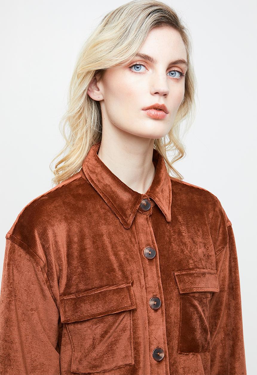 Superbalist - Velour over-shirt - rust 