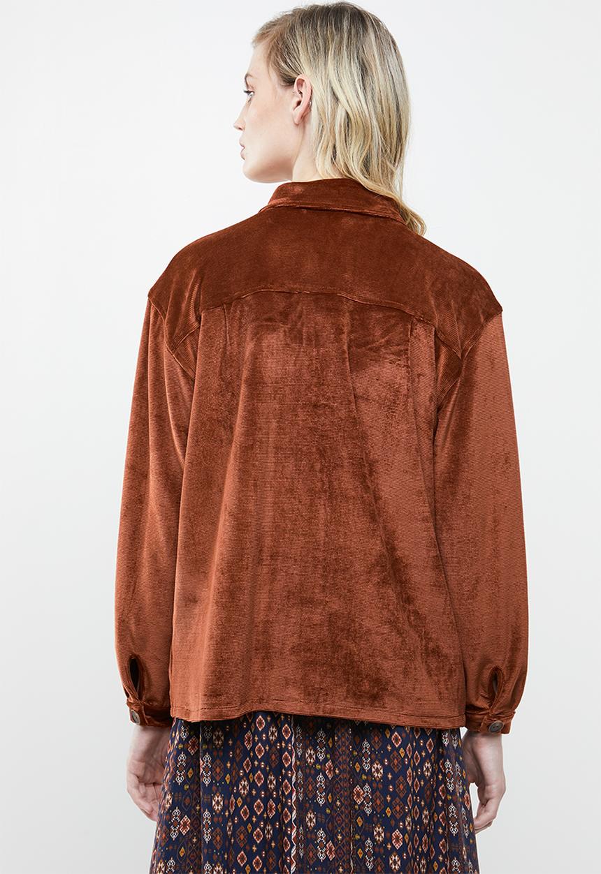 Superbalist - Velour over-shirt - rust 