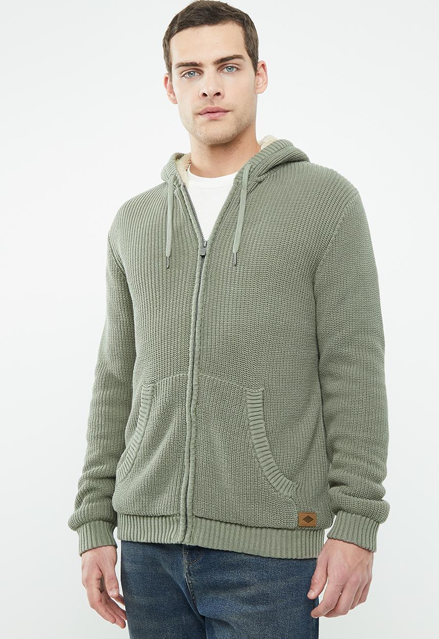 Cotton On - Zip thru sherpa hoodie - khaki