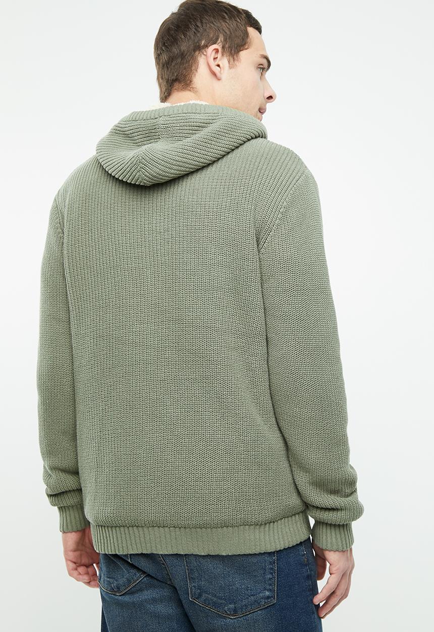 Cotton On - Zip thru sherpa hoodie - khaki