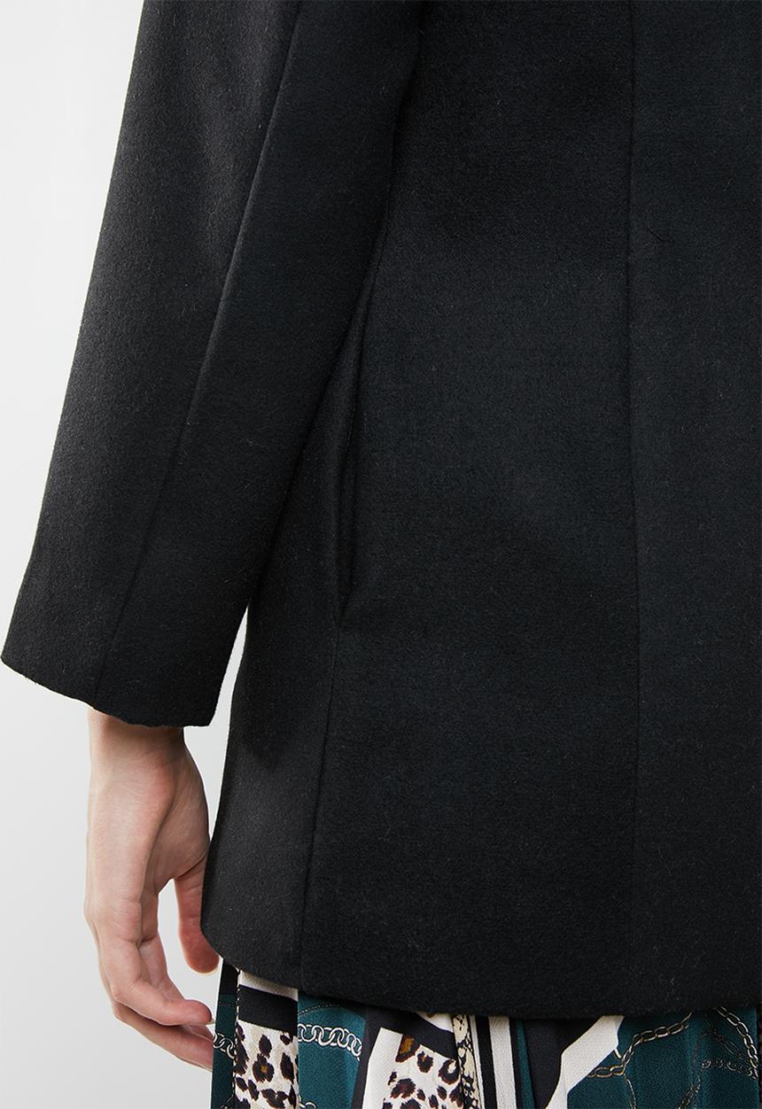 STYLE REPUBLIC - Military inspired wool-like coat - black