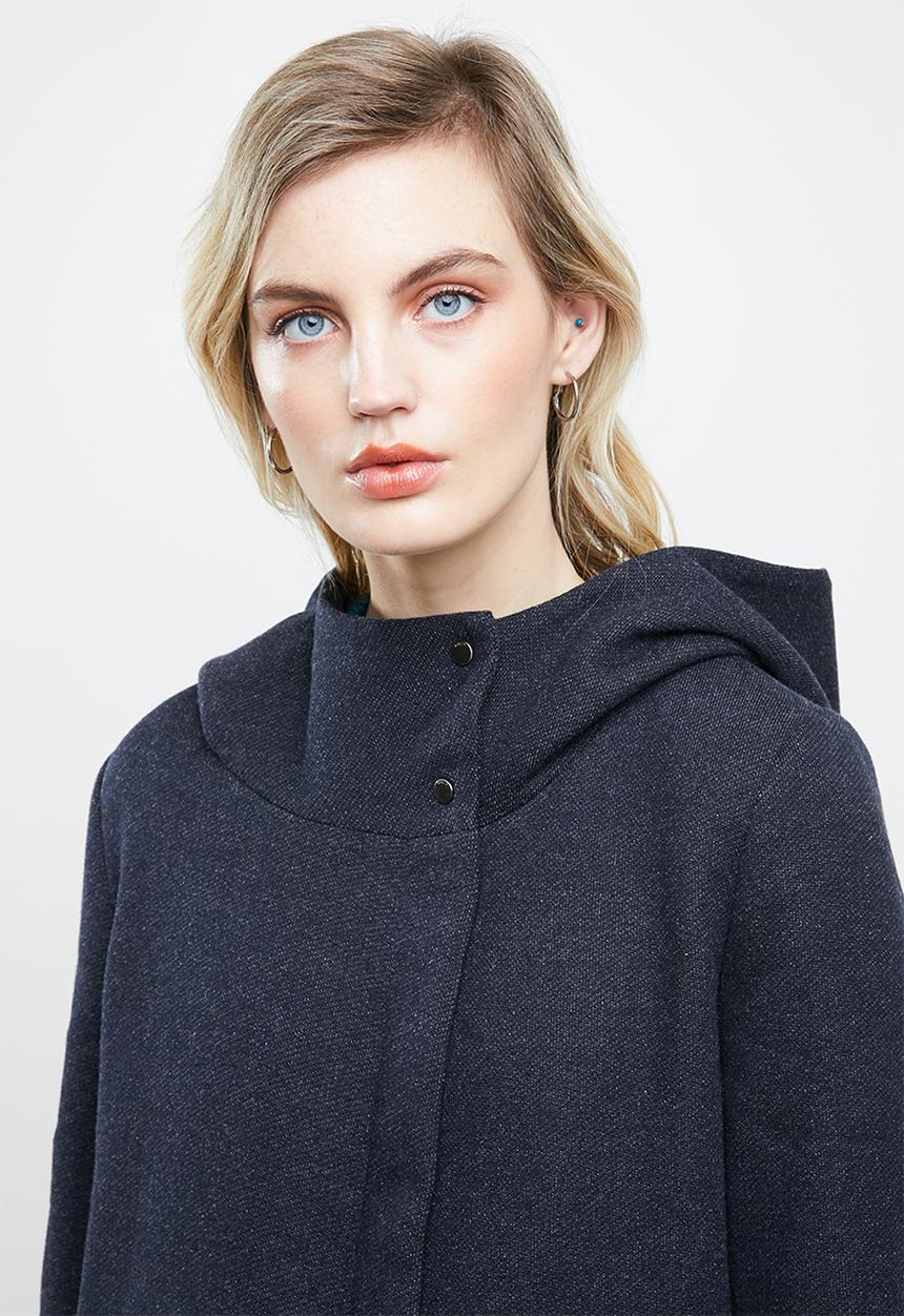 ONLY - Maddie light hooded long coat - navy