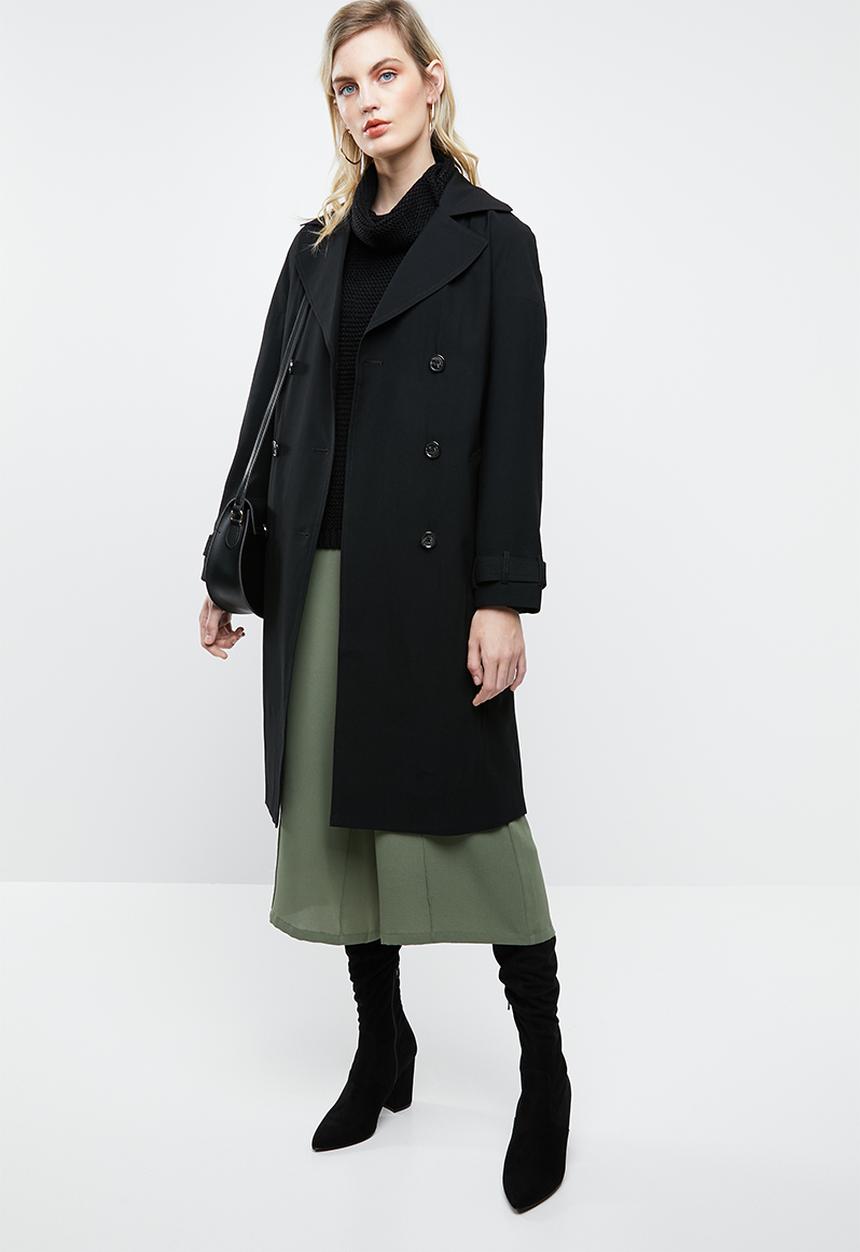 ONLY - Emilia long trench coat - black