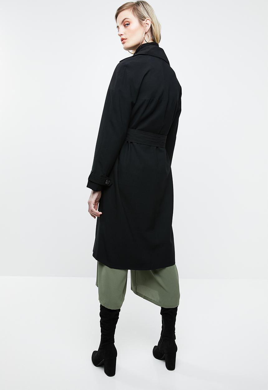 ONLY - Emilia long trench coat - black