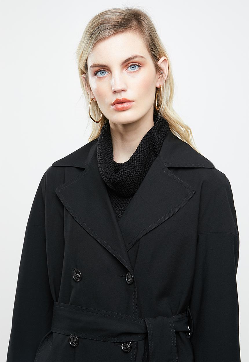 ONLY - Emilia long trench coat - black