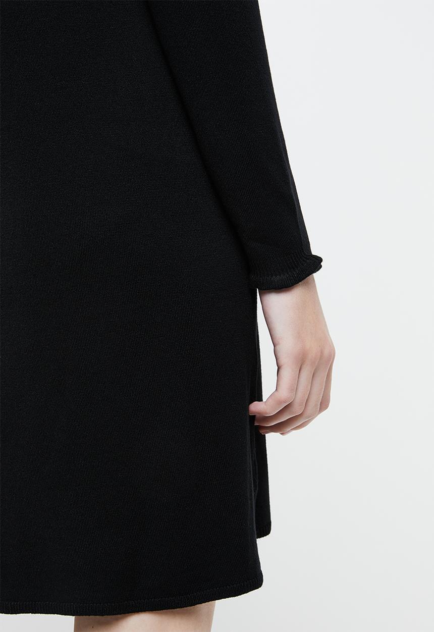 ONLY - Mila long sleeve knit dress - black