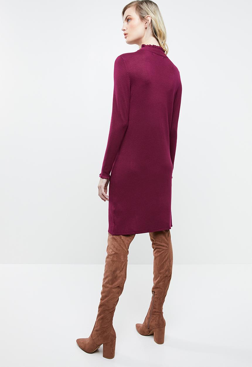 ONLY - Mila long sleeve knit dress - purple