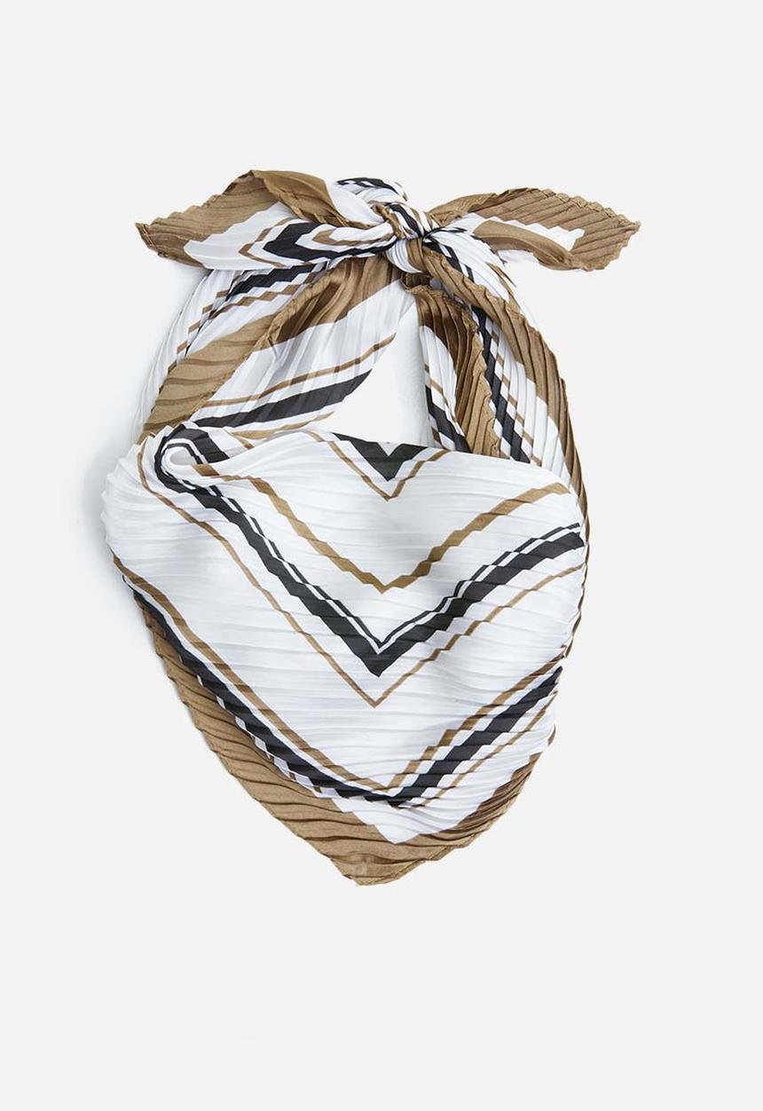 Joy Collectables - Diamont print bandana scarf - brown & cream