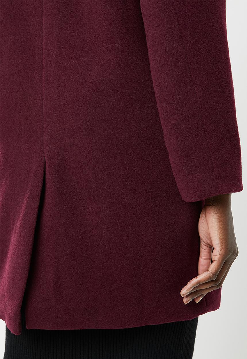 edit - Classic wool-like coat - burgundy