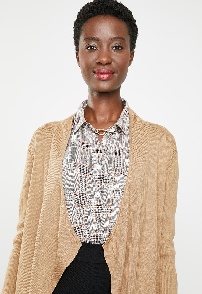 edit - Waterfall cardigan - camel