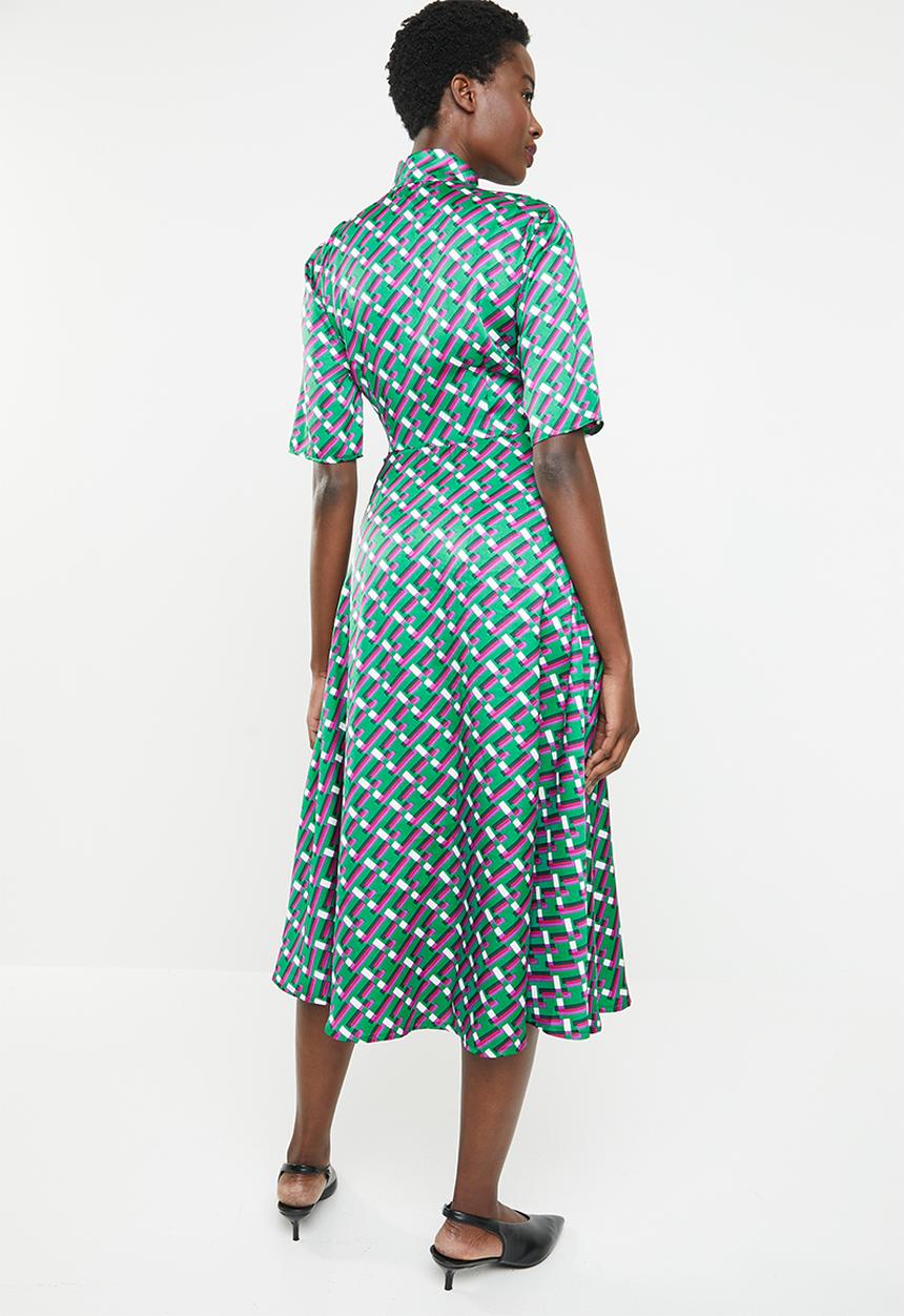 edit - Kitty bow fit and flare dress - multi