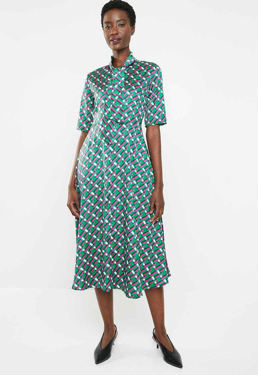 edit - Kitty bow fit and flare dress - multi