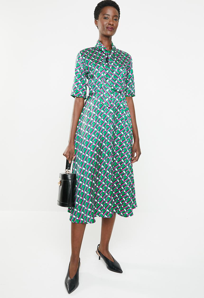 edit - Kitty bow fit and flare dress - multi
