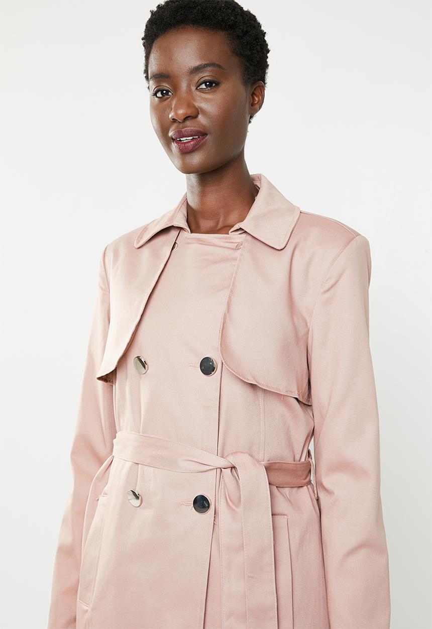 edit - Double breasted trench coat - dusty pink 