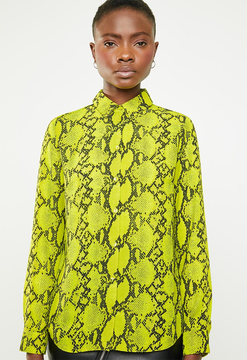New Look - Snake print shirt - green & black