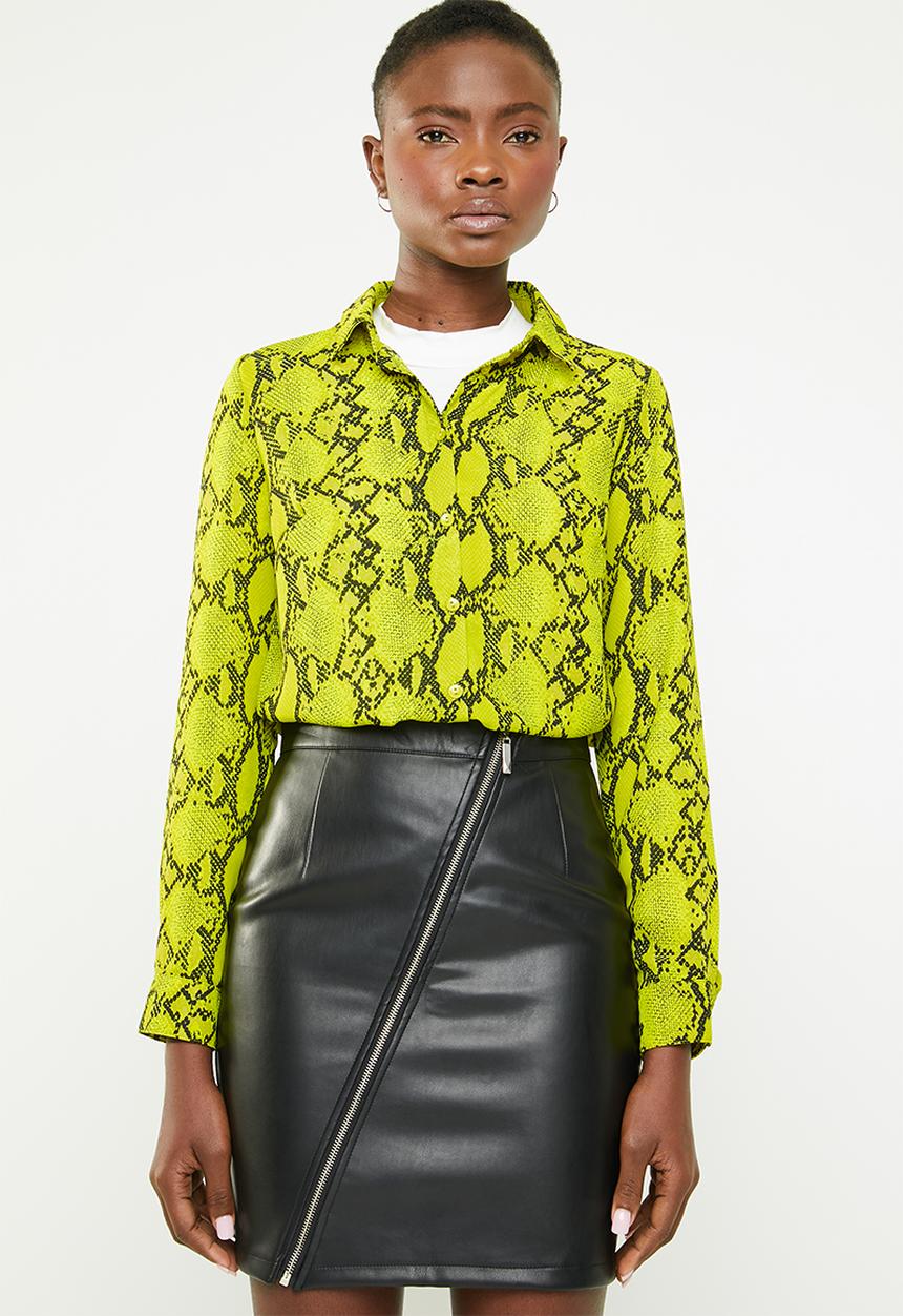New Look - Snake print shirt - green & black