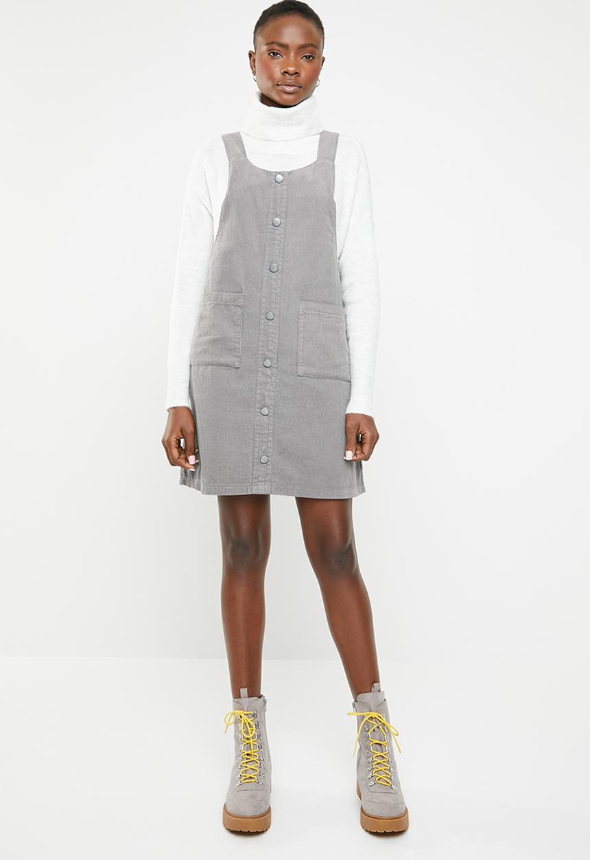 New Look - Corduroy pinafore - grey
