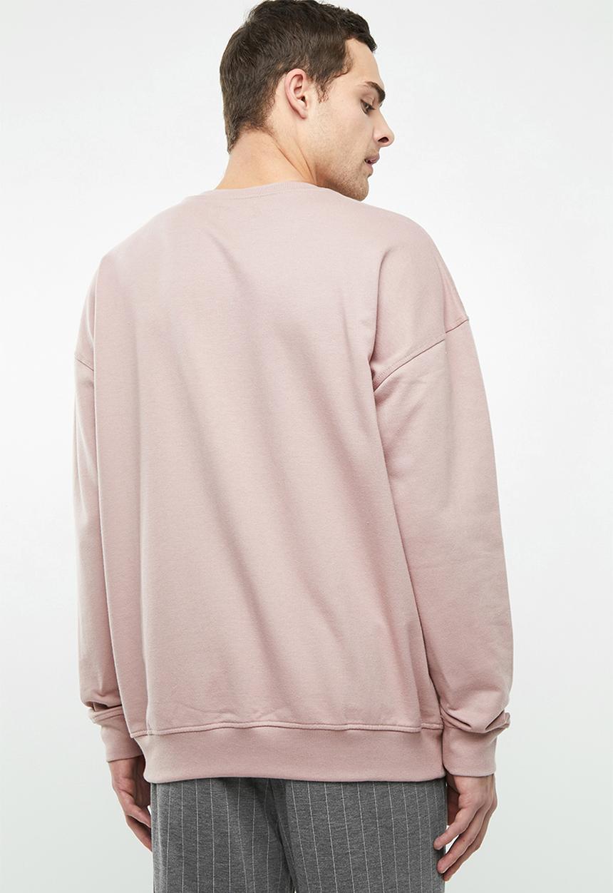 Superbalist - Oversized crew neck utility sweat - pink & grey 