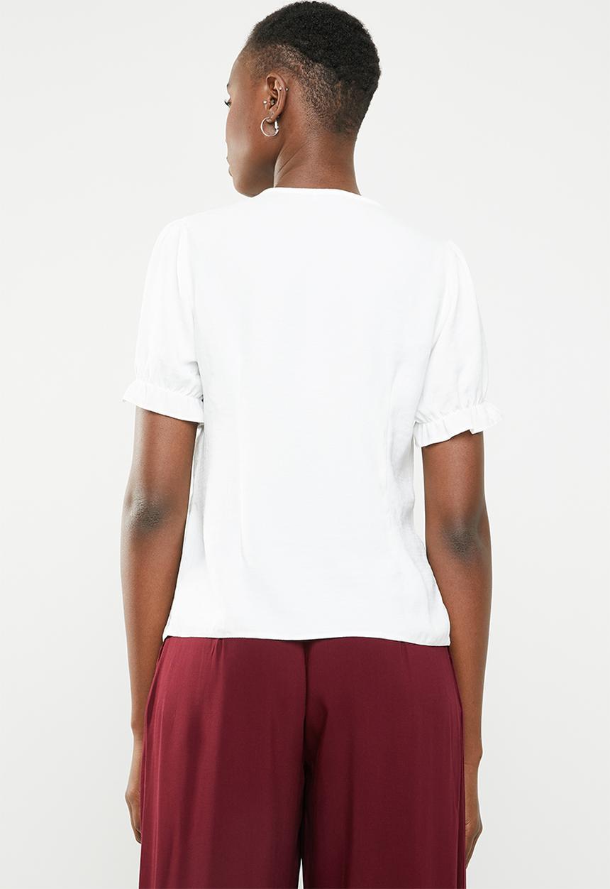 New Look - Button through top - white