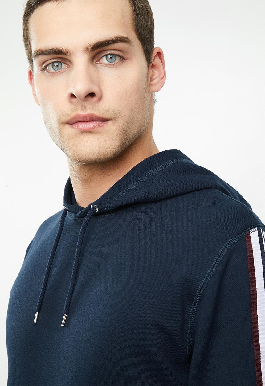 Superbalist - Taped pullover sweat hoodie - navy