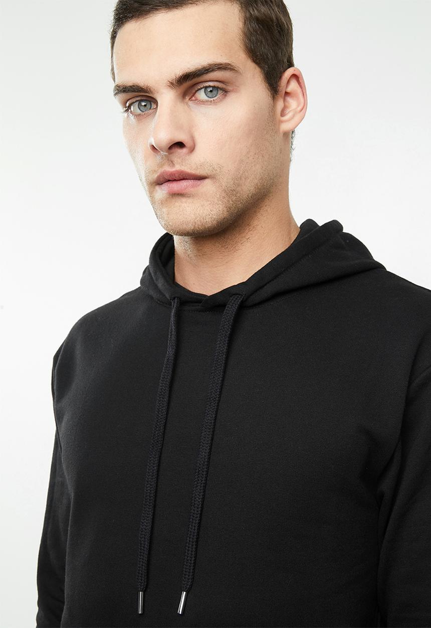 Superbalist - Printed tape pullover sweat hoodie - black