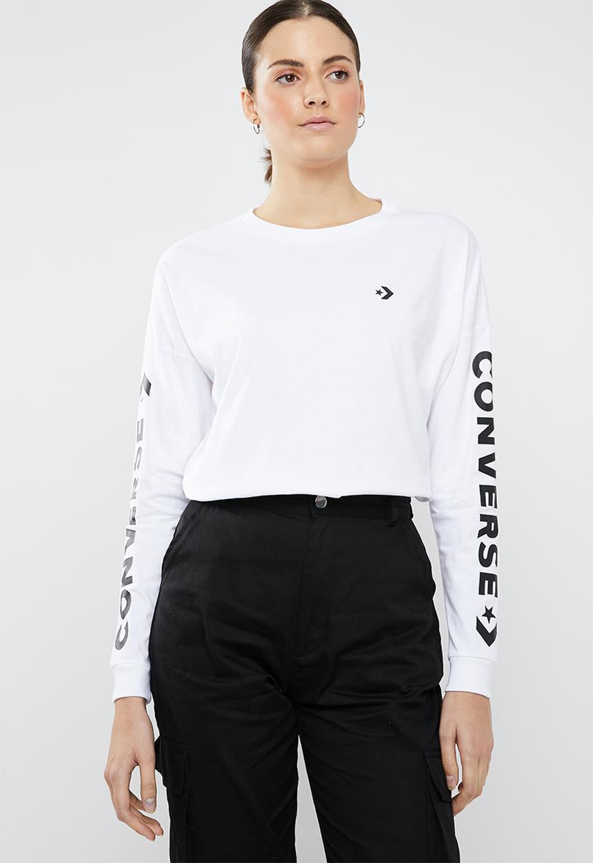 Converse - Converse wordmark long sleeve tee - white