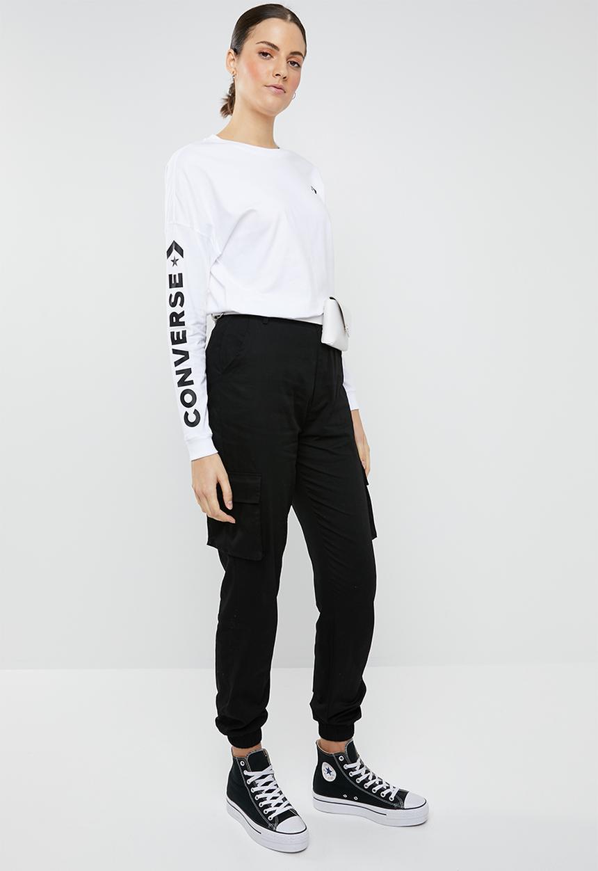 Converse - Converse wordmark long sleeve tee - white