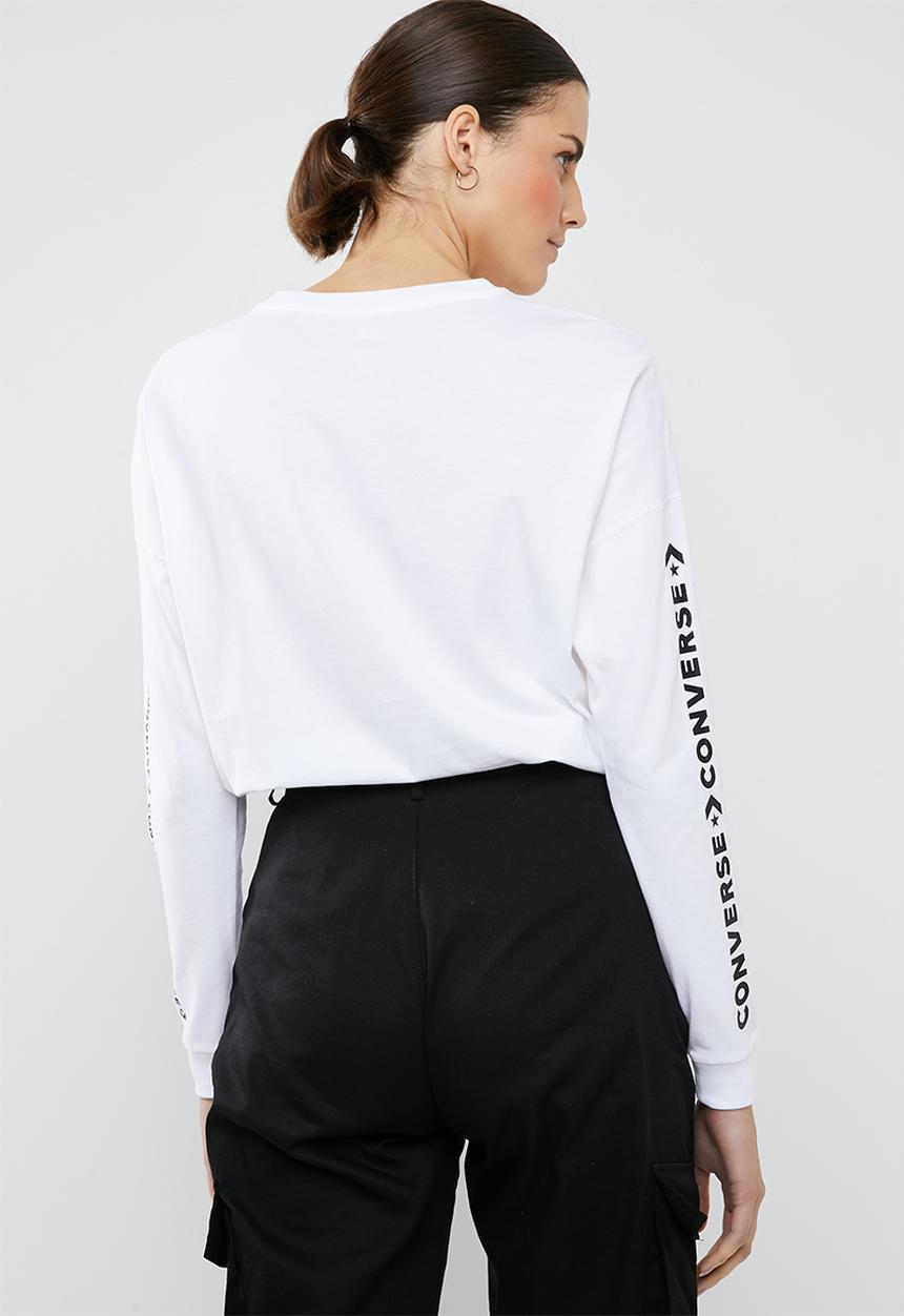 Converse - Converse wordmark long sleeve tee - white