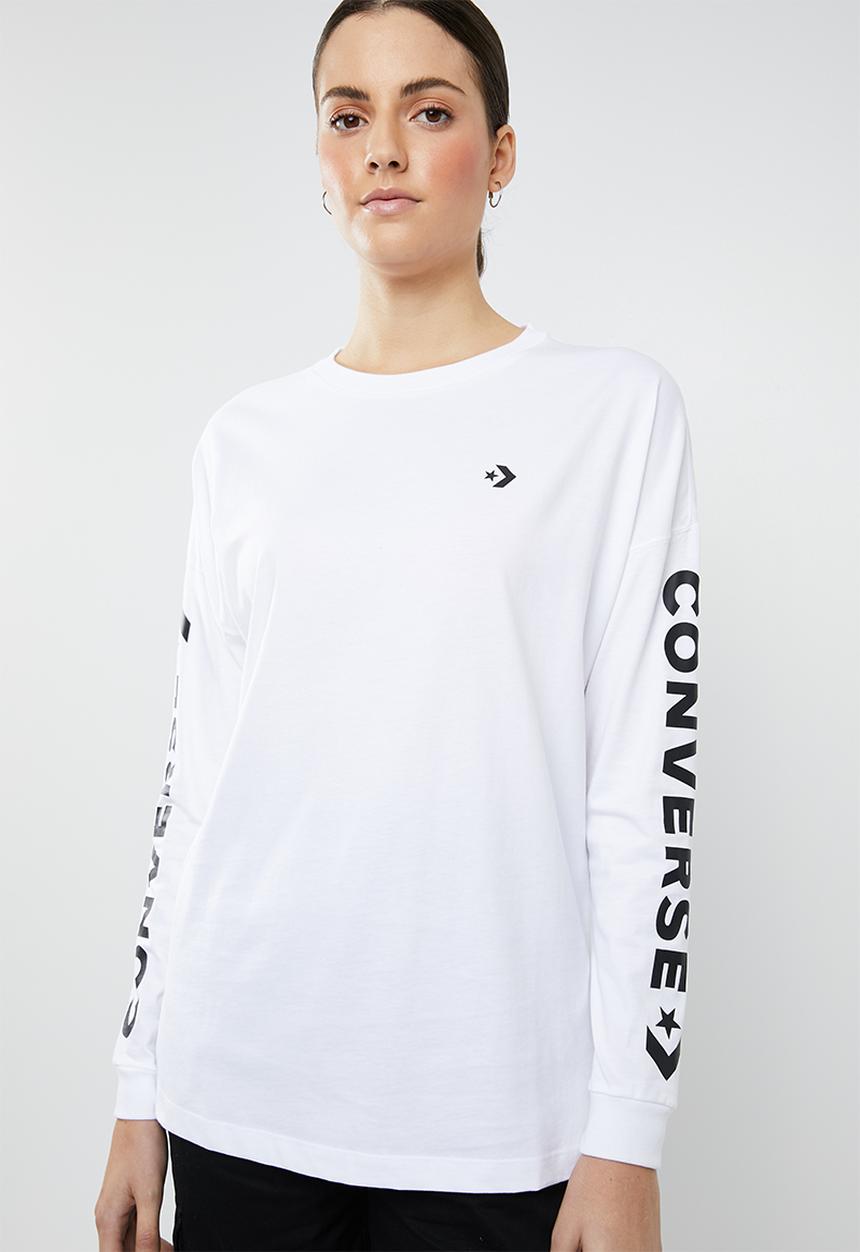 Converse - Converse wordmark long sleeve tee - white