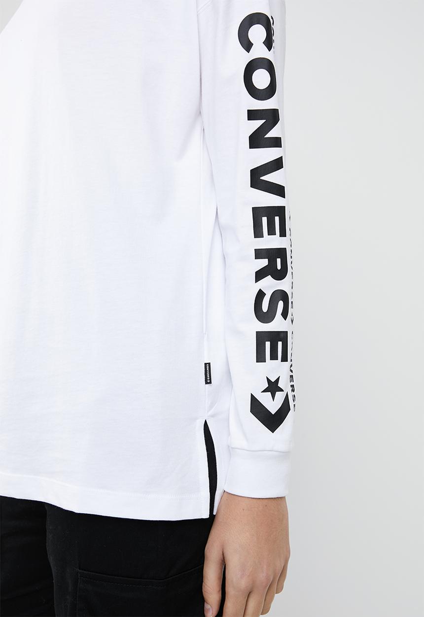Converse - Converse wordmark long sleeve tee - white