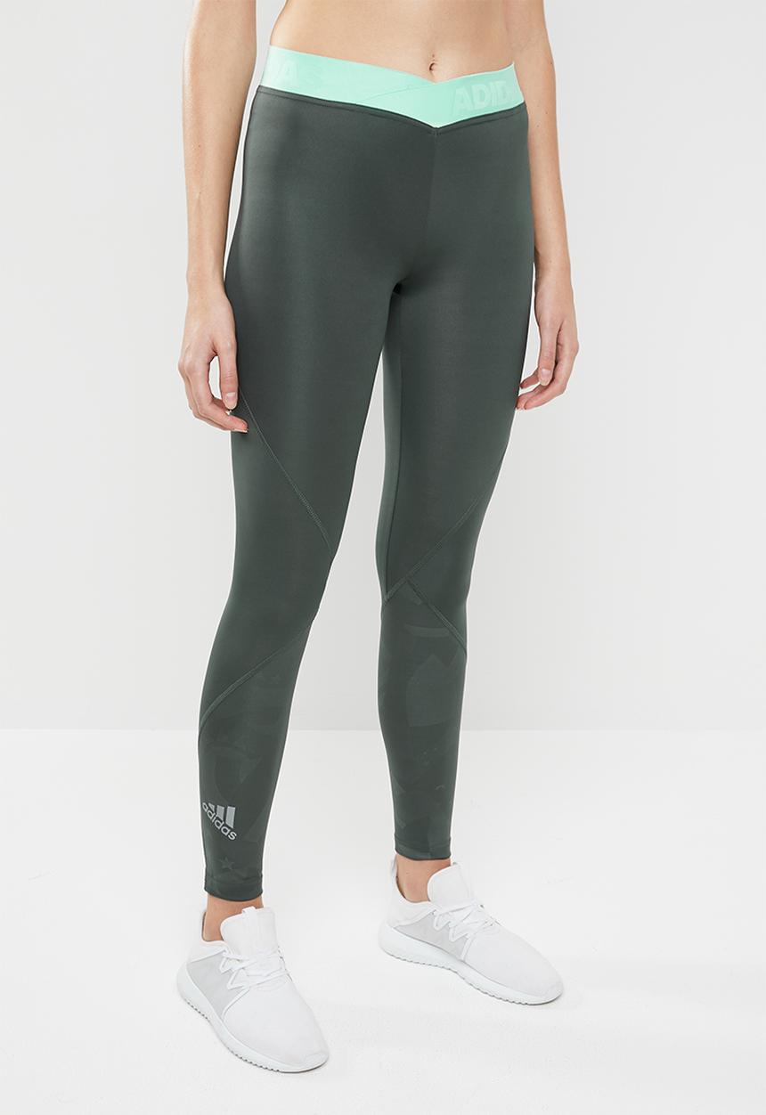 adidas Performance - Ask sprint 2.0E tights - khaki & green 