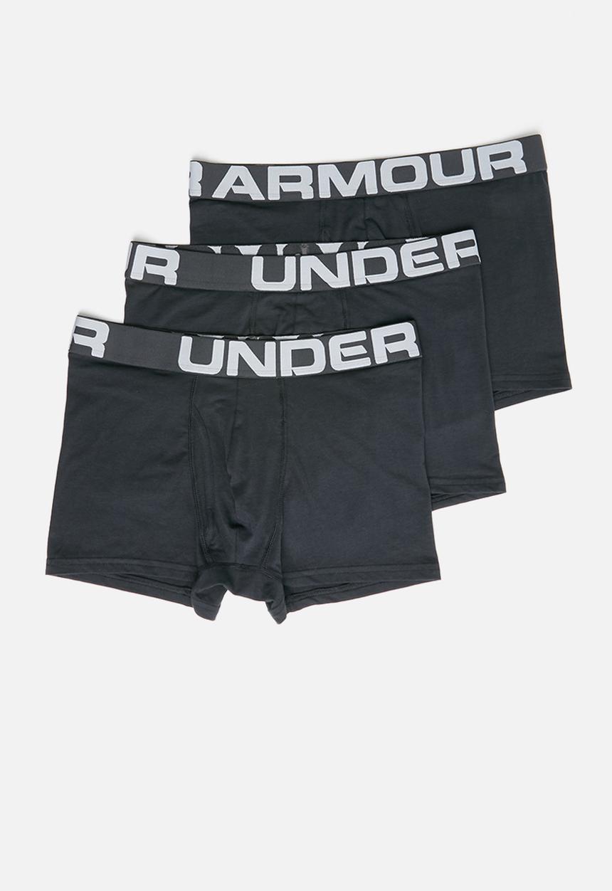 Under Armour - Charged cotton 3inch 3 pack boxer briefs- black