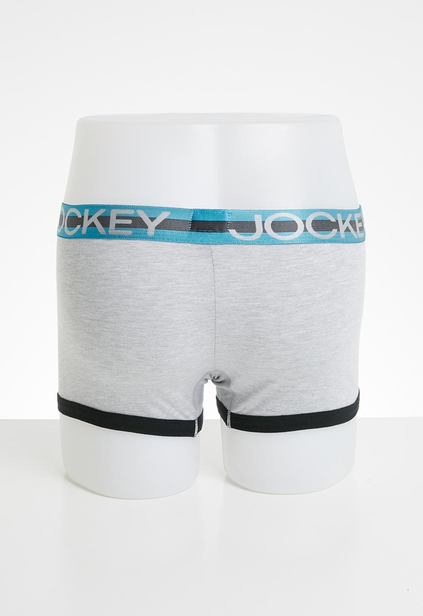 Jockey - Colour lab-pouch trunk 2 pack - grey & black 
