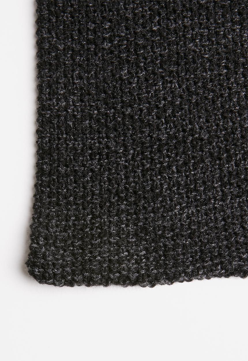 Superbalist - Moss stitch scarf - black & charcoal