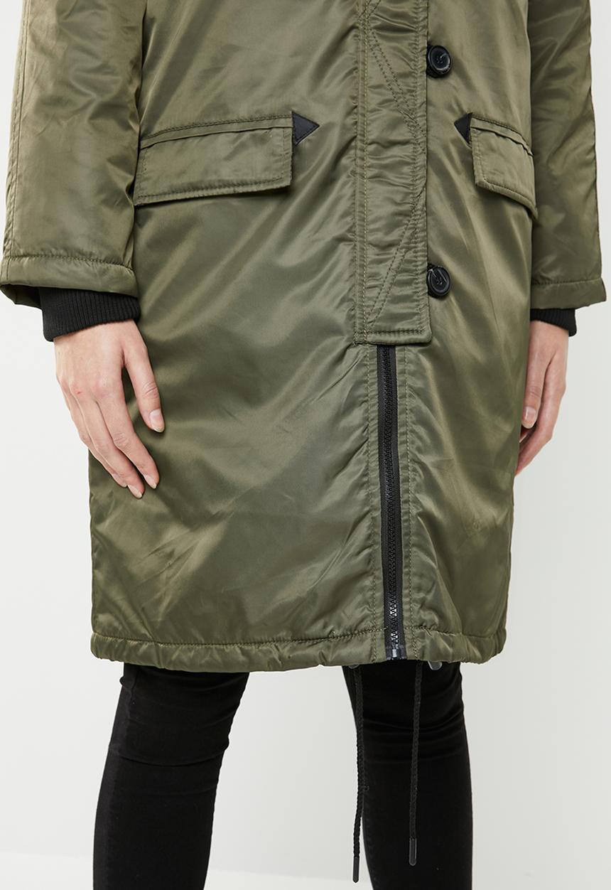 Brave Soul - Longer length parka - khaki