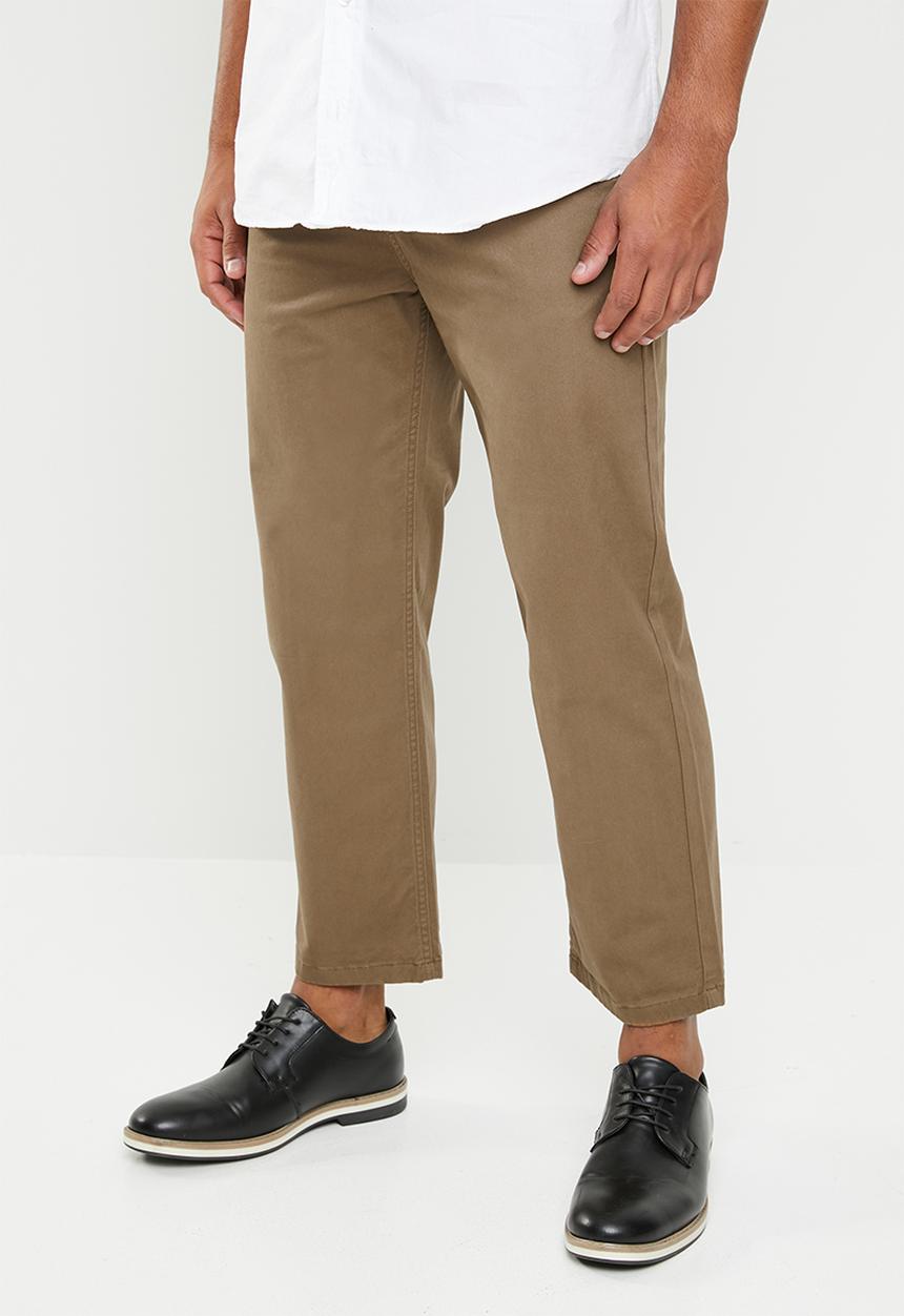 Superbalist - Wide cropped chino - brown