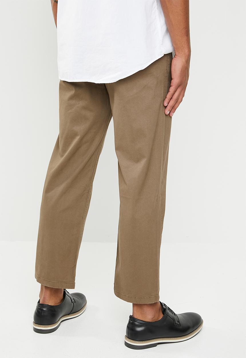 Superbalist - Wide cropped chino - brown