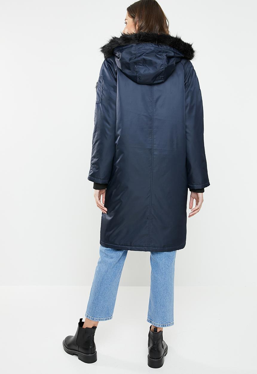 Brave Soul - Longer length parka - navy
