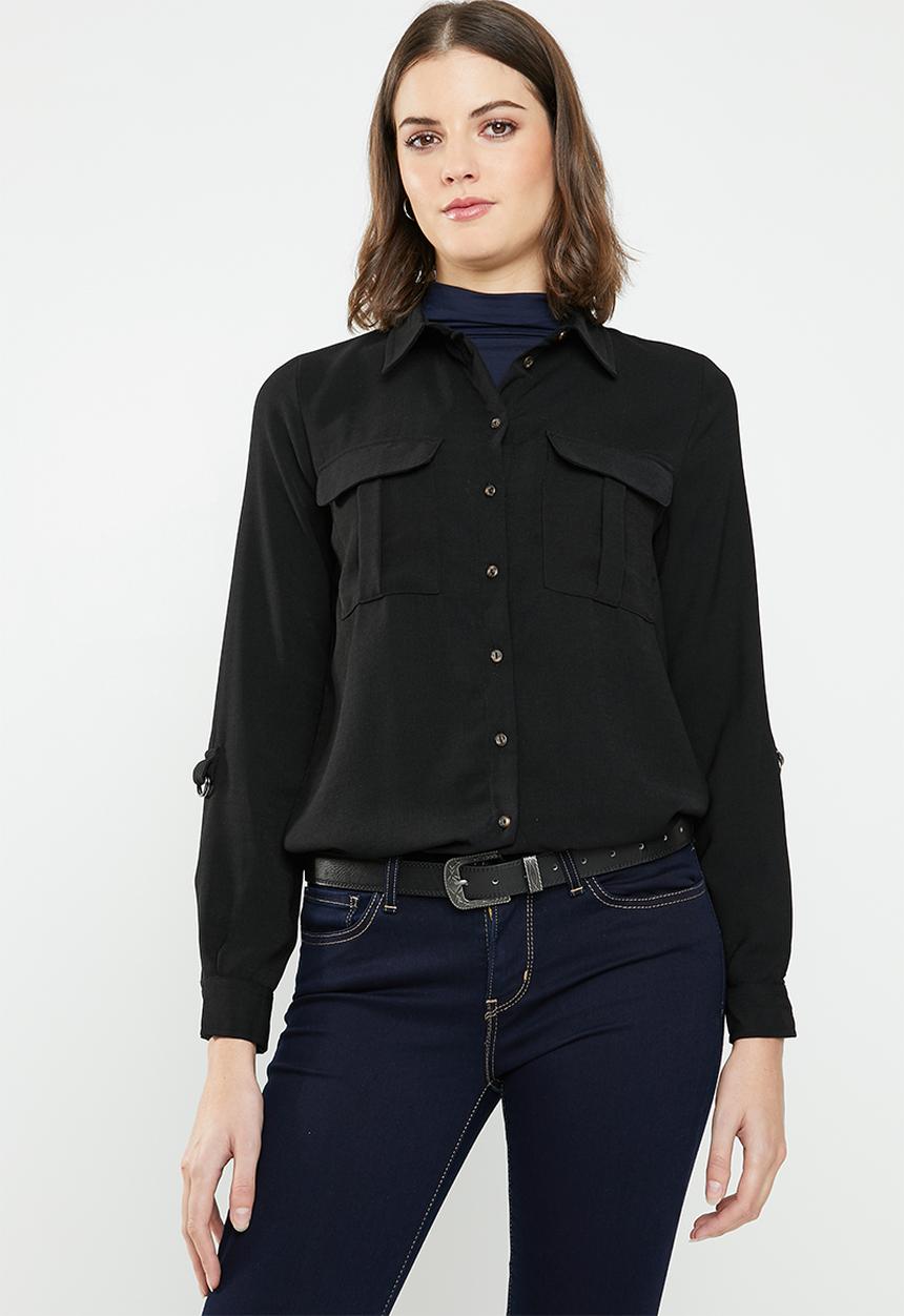 Jacqueline de Yong - Yenzo long sleeve shirt - black